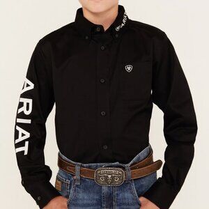 Ariat Boys Team Logo Button Down Western Shirt